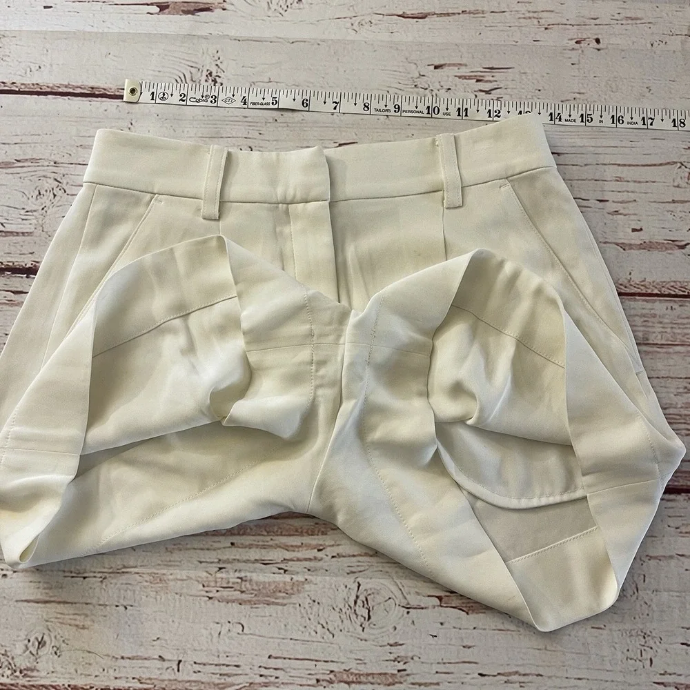 A.L.C. White Shorts High Waist Size 4 Women's Summer Viscose Blend‎ Luxury - Picture 8 of 10